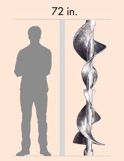 Comparison of large titanium screw with a 6ft man